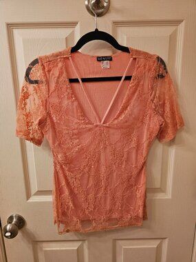 NWOT Venus Small Orange Lace Blouse
